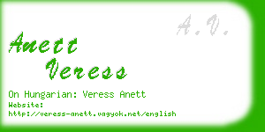 anett veress business card